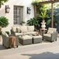 HOMLUX 5-Piece Outdoor Wicker Patio Furniture Set in Beige, , large