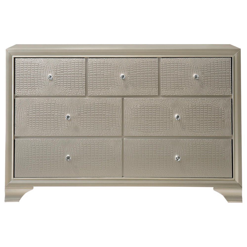 Crown Mark Lyssa 5-Piece Full Panel Bedroom Set in Champagne, , large