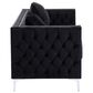 HOMLUX 86"W Velvet Sofa with Button Tufting, Nailhead Trim & Chrome Legs in Black, , large