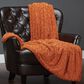 50" x 65" Cloud Faux Fur Throw Blanket in Orange, , large