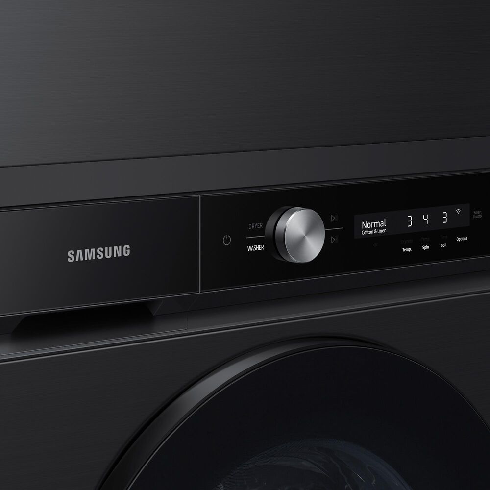 Samsung Bespoke 5.3 Cu. Ft. Front load Washer with Super Speed Wash and AI Smart Dial in Brushed Black, , large