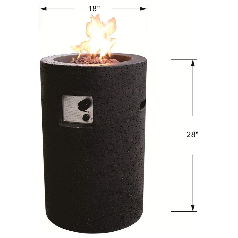 Elementi Fire Lava Tube Round Liquid Propane Fire Column in Black, , large