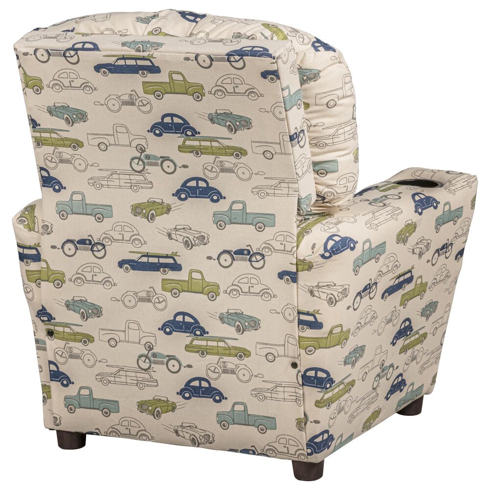 Brazil Furniture Tween Kid&#39;s Recliner in Retro Rides, , large