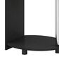 HOMLUX Oval End Table with Bookshelf in Americano and Chrome, , large