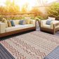 L&R Resources Sun Shower 8" x 10" Beige and Red Indoor/Outdoor Area Rug, , large