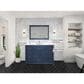Lexora Home Dukes 48" Single Bathroom Vanity in Navy Blue with 2 cm White Cultured Marble Top and Rectangular Sink, , large