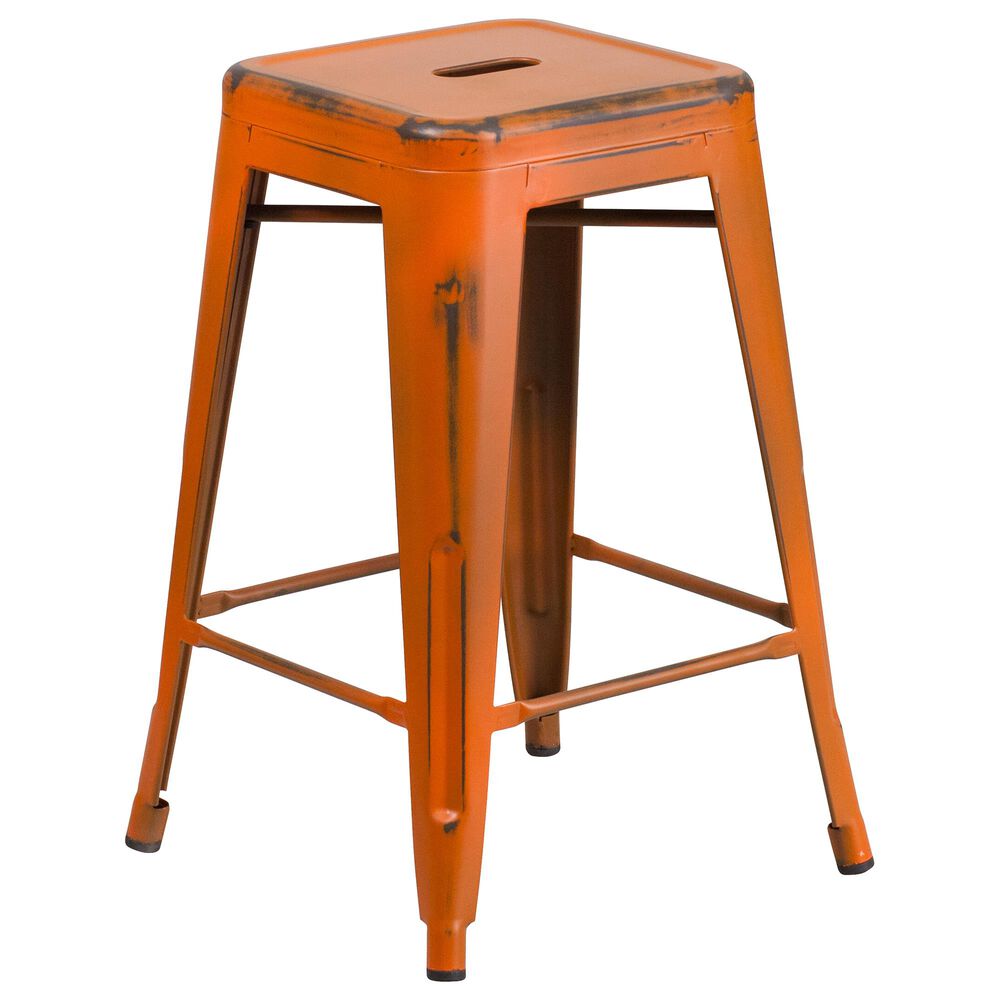 Flash Furniture 24" Counter Stool in Orange, , large
