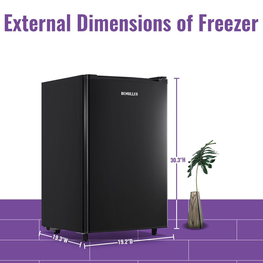 HOMLUX 3.2 Cu. Ft. Single Door Upright Freezer in Black, , large