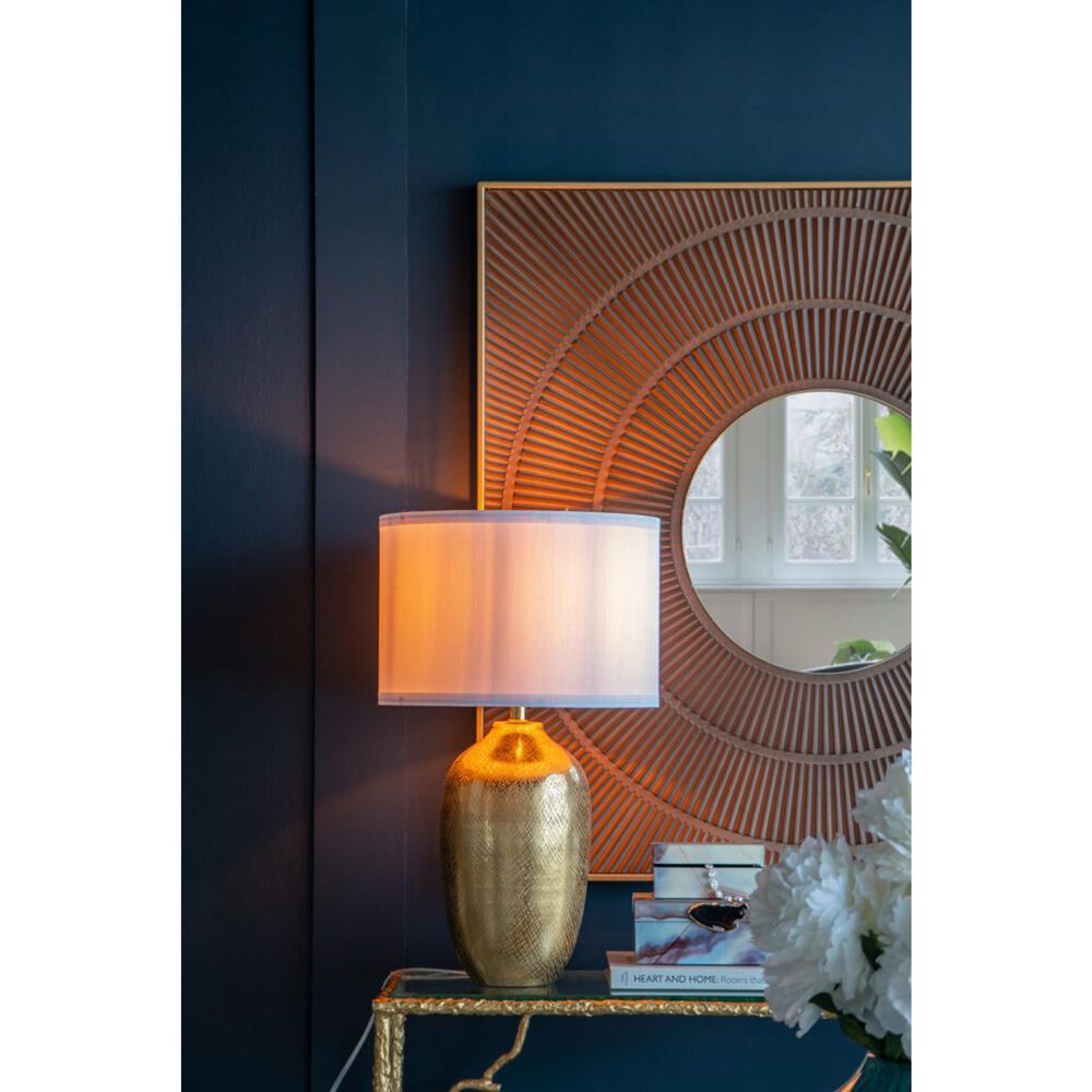 A&amp;B Home Anita Table Lamp with Collapsible Shade in Gold, , large
