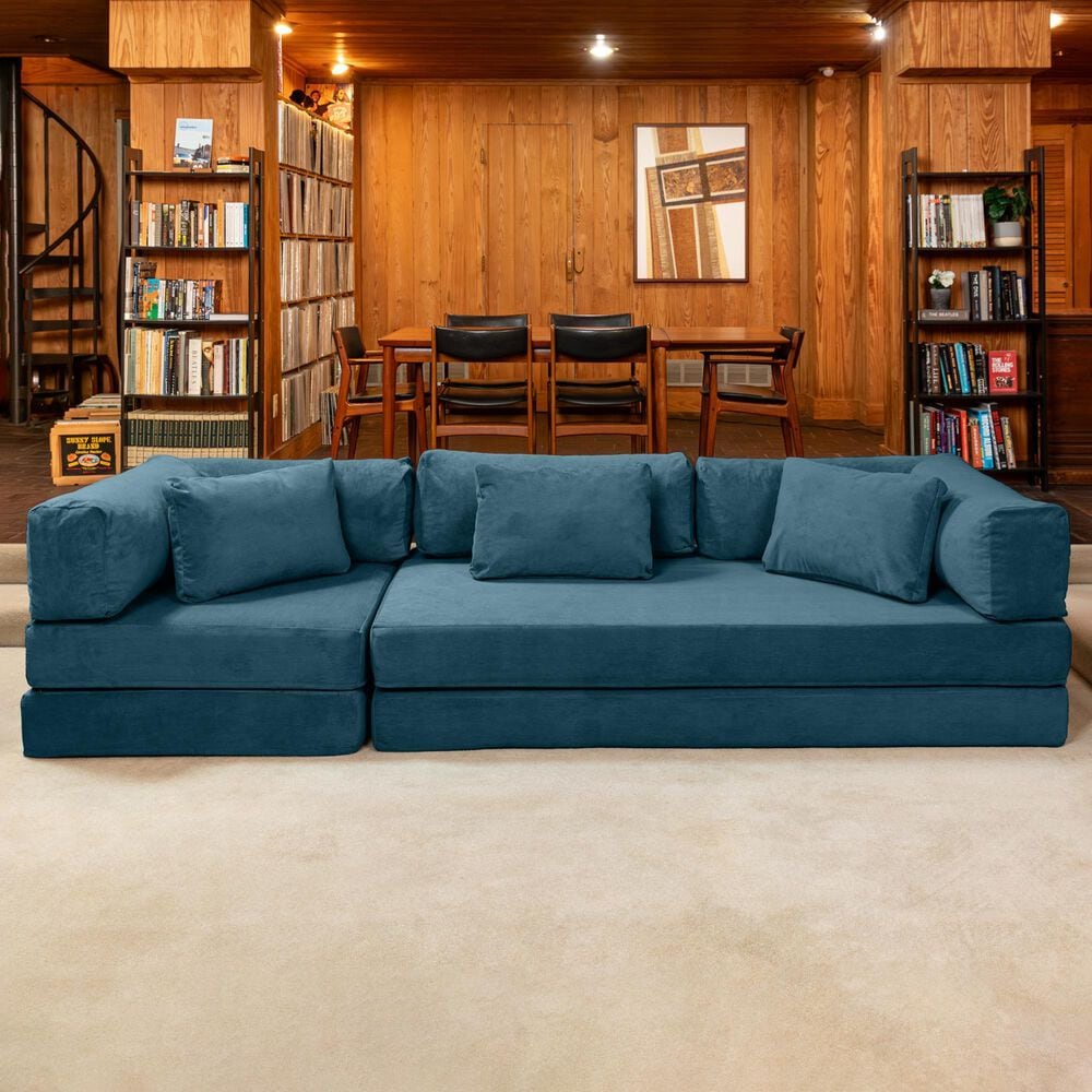 Jaxx Unsofa Stationary Sofa in Aqua Blue, , large