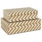 Maple and Jade 2-Piece Handmade Woven Zig Zag Storage Decorative Box Set in Matte Brown and Cream, , large