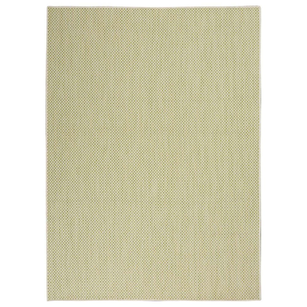 Nourison Courtyard Ivory and Green 4&#39; x 6&#39; Indoor/Outdoor Area Rug, , large