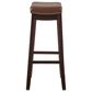 Linon Home Decor Claridge Bar Stool with Cognac Cushion in Dark Brown, , large