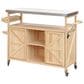 HOMLUX 50" Outdoor Kitchen Island in Natural and Stainless Steel, , large