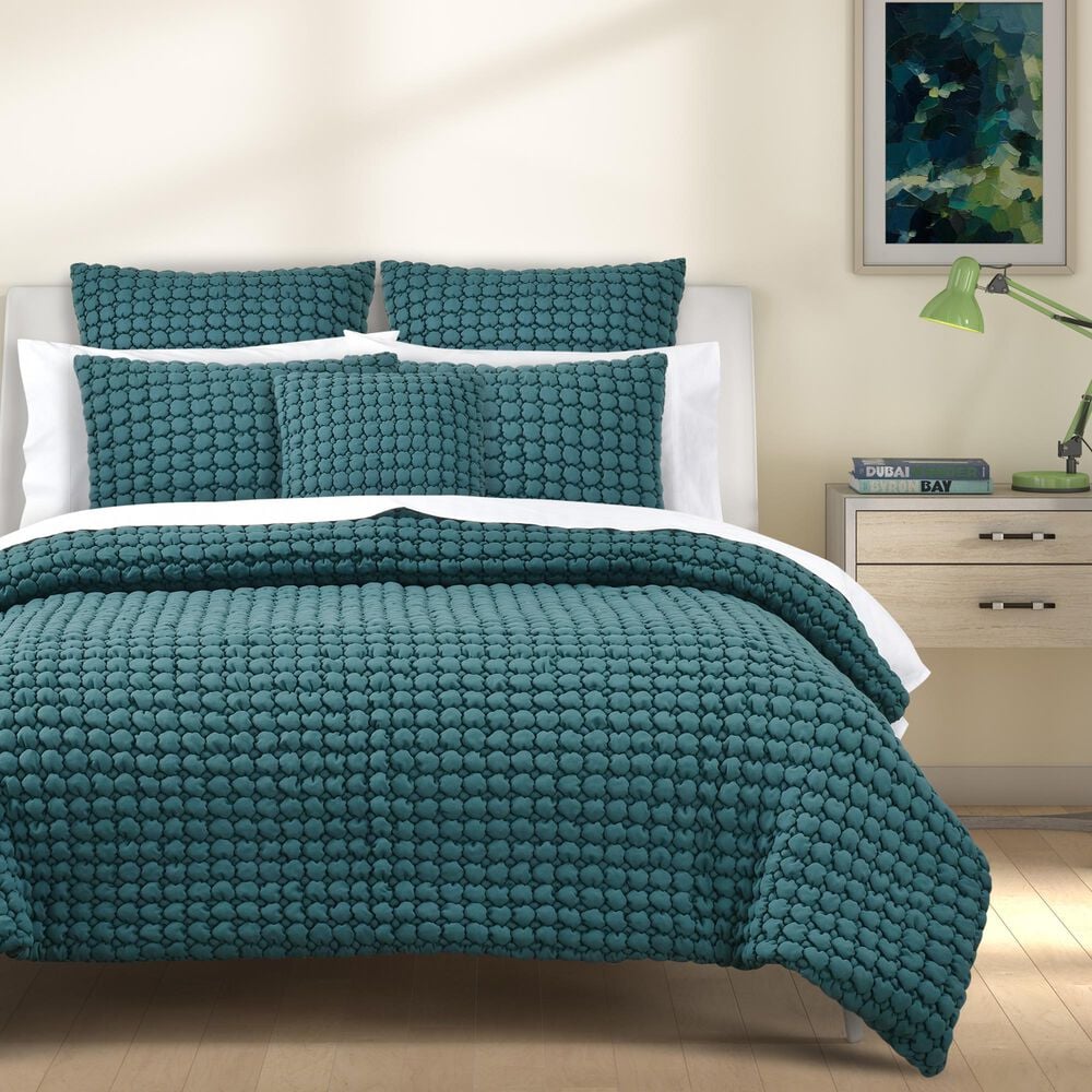 J. Queen Bold Cloud Puff 3-Piece King/Cal King Quilt Set in Teal, , large