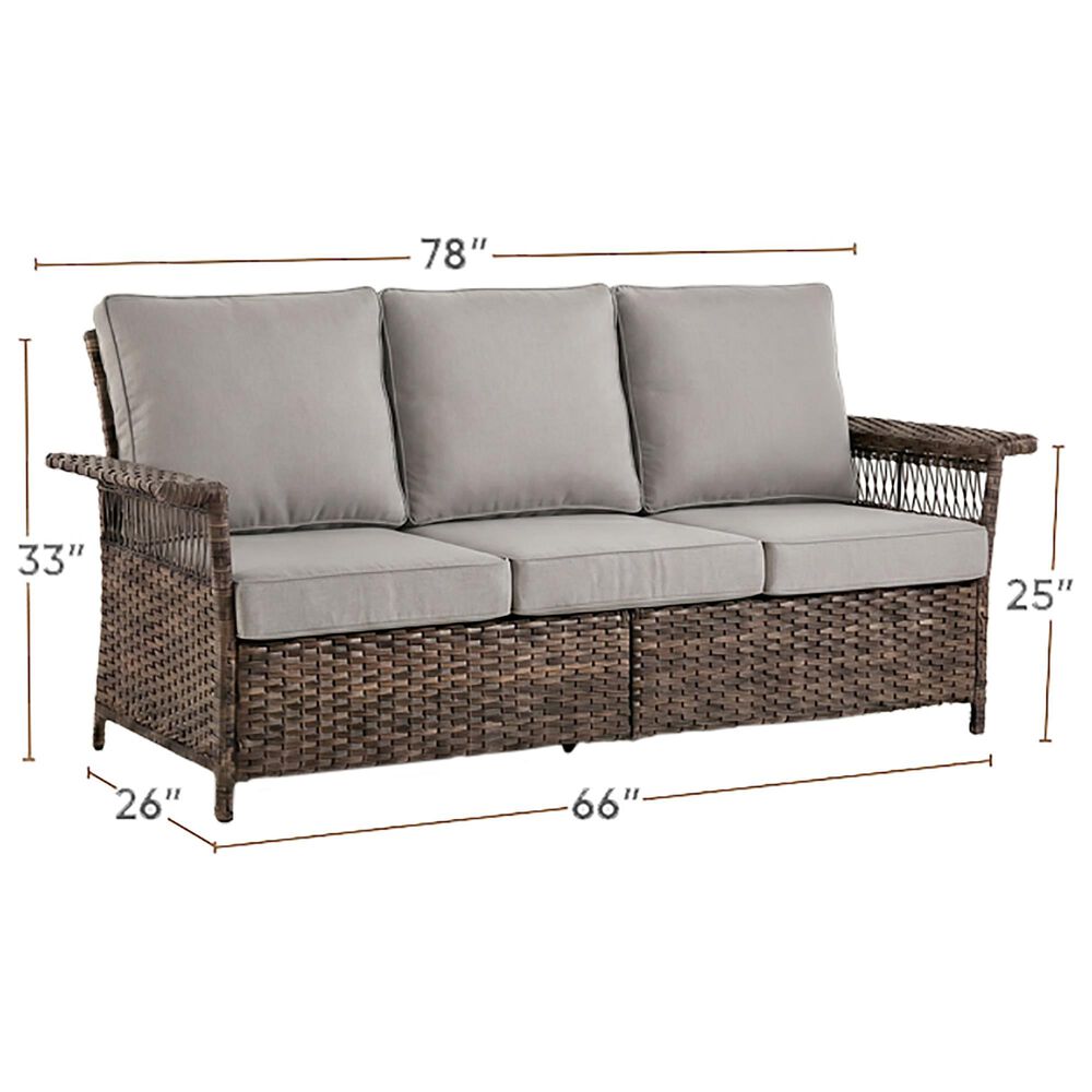 Sunwell Garden Patio Wicker Sofa in Gray, , large