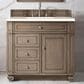 James Martin Vanities Bristol 36" Single Bathroom Vanity in Whitewashed Walnut with 3 cm Eternal Marfil Quartz Top and Rectangular Sink, , large