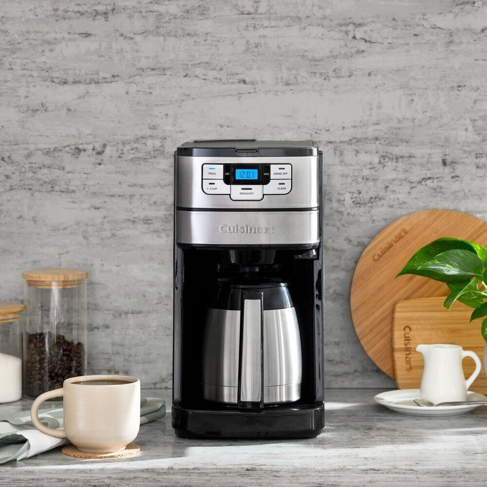 Cuisinart Automatic Grind and Brew 10 Cup Coffee Maker in Black Stainless, , large