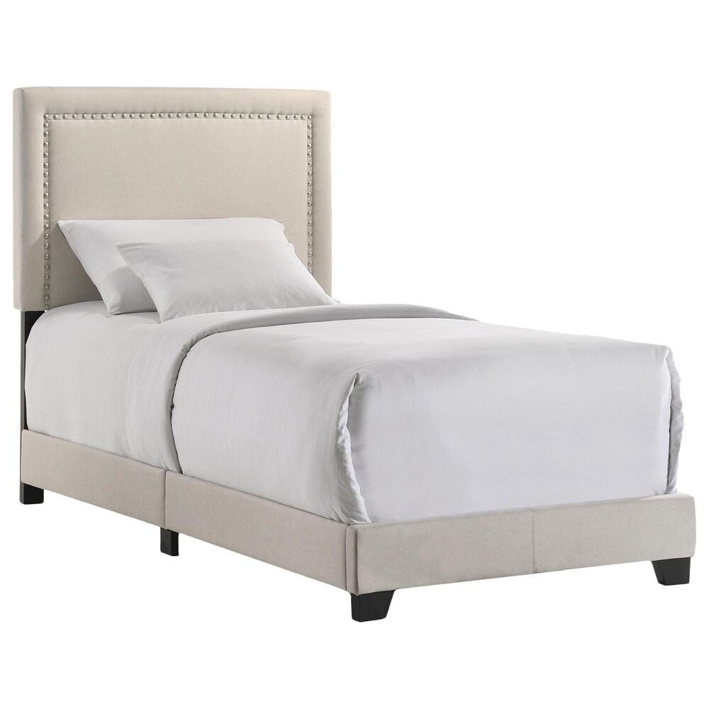 Hawthorne Furniture Zion Upholstered Twin Panel Bed in Fog, , large
