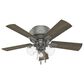 Hunter Crestfield Low Profile 42" Ceiling Fan with Lights in Matte Silver, , large
