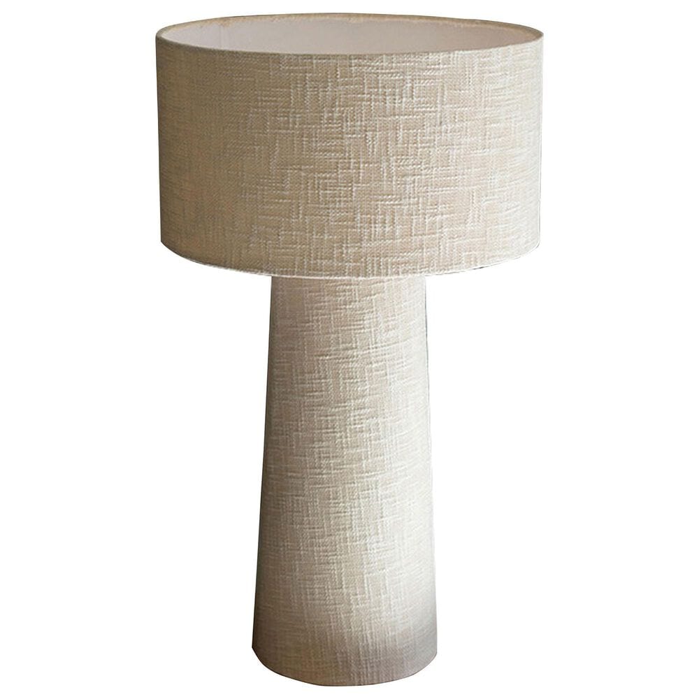 Kalalou Boucle Fabric Table Lamp in White, , large