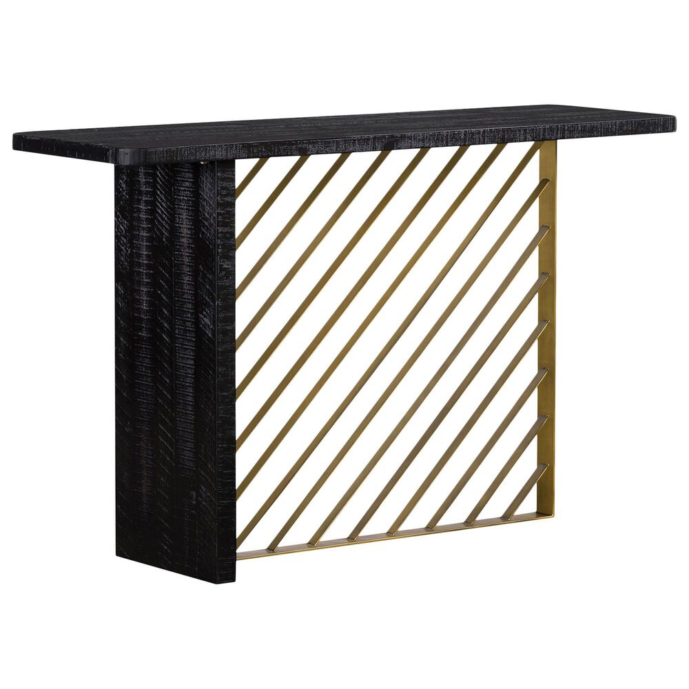 Blue River Monaco Console Table in Black and Antique Gold, , large
