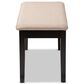 Baxton Studio Teresa Dining Bench with Sand Cushion in Dark Brown, , large
