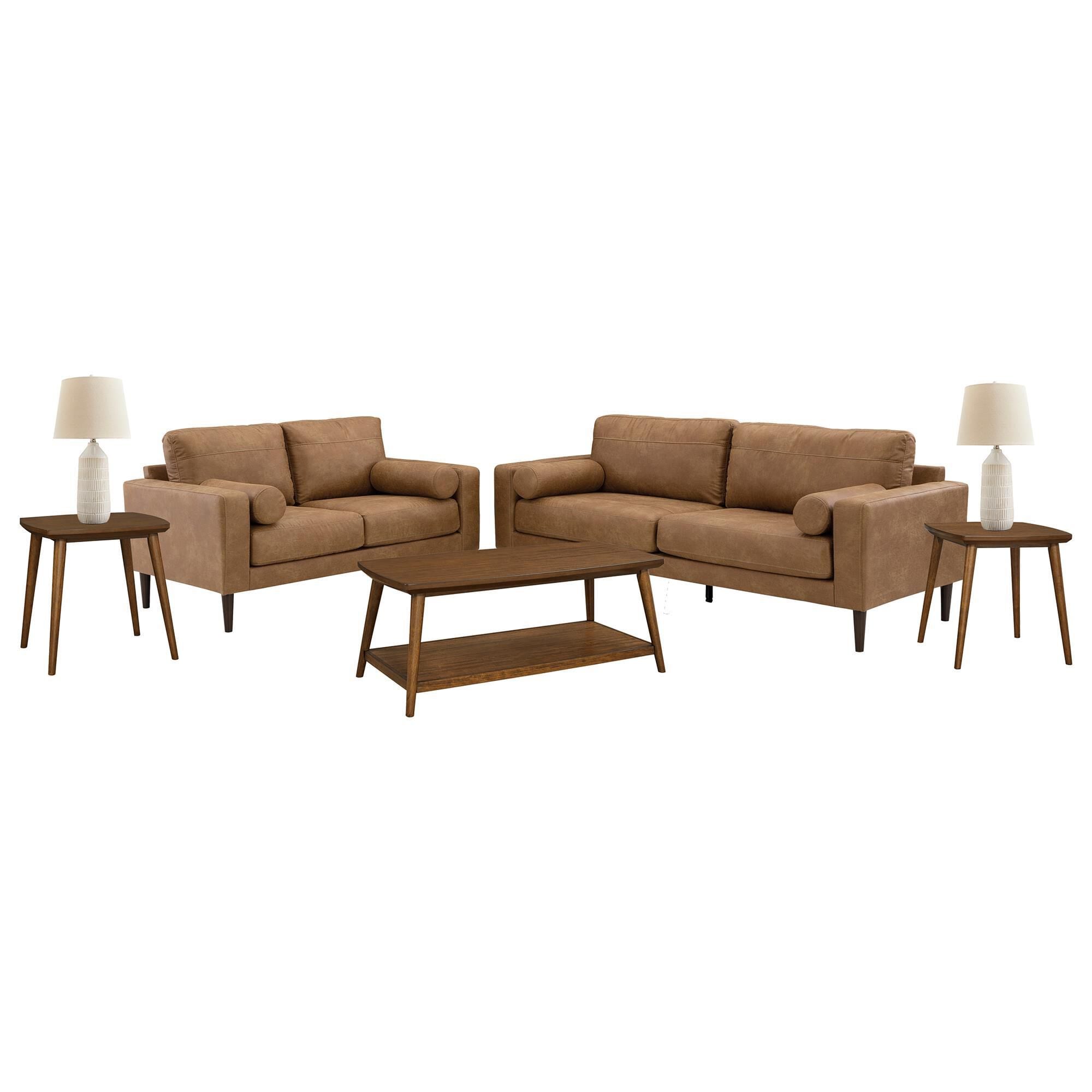 Ashley 7-Piece Living Room Set in Caramel