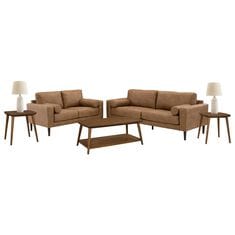 Ashley 7-Piece Living Room Set in Caramel