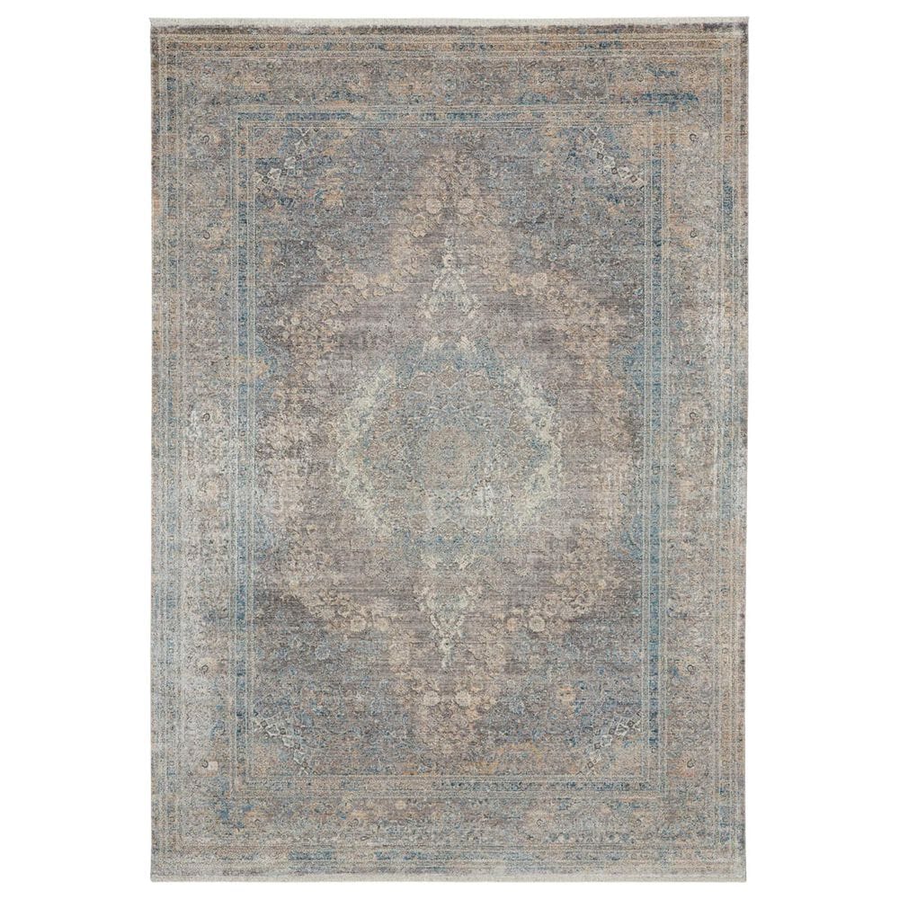 Nourison Starry Nights STN06 5" x 7" Cream and Blue Area Rug, , large