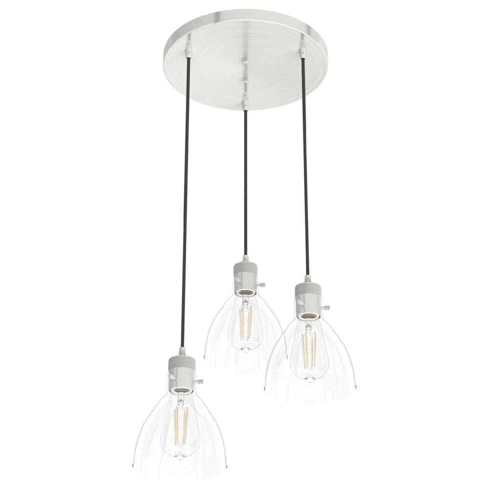 Hunter Van Nuys 3-Light Round Cluster in Brushed Nickel, , large