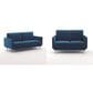 37B 2-Piece Navy Blue Velvet Loveseat and Sofa Set, , large