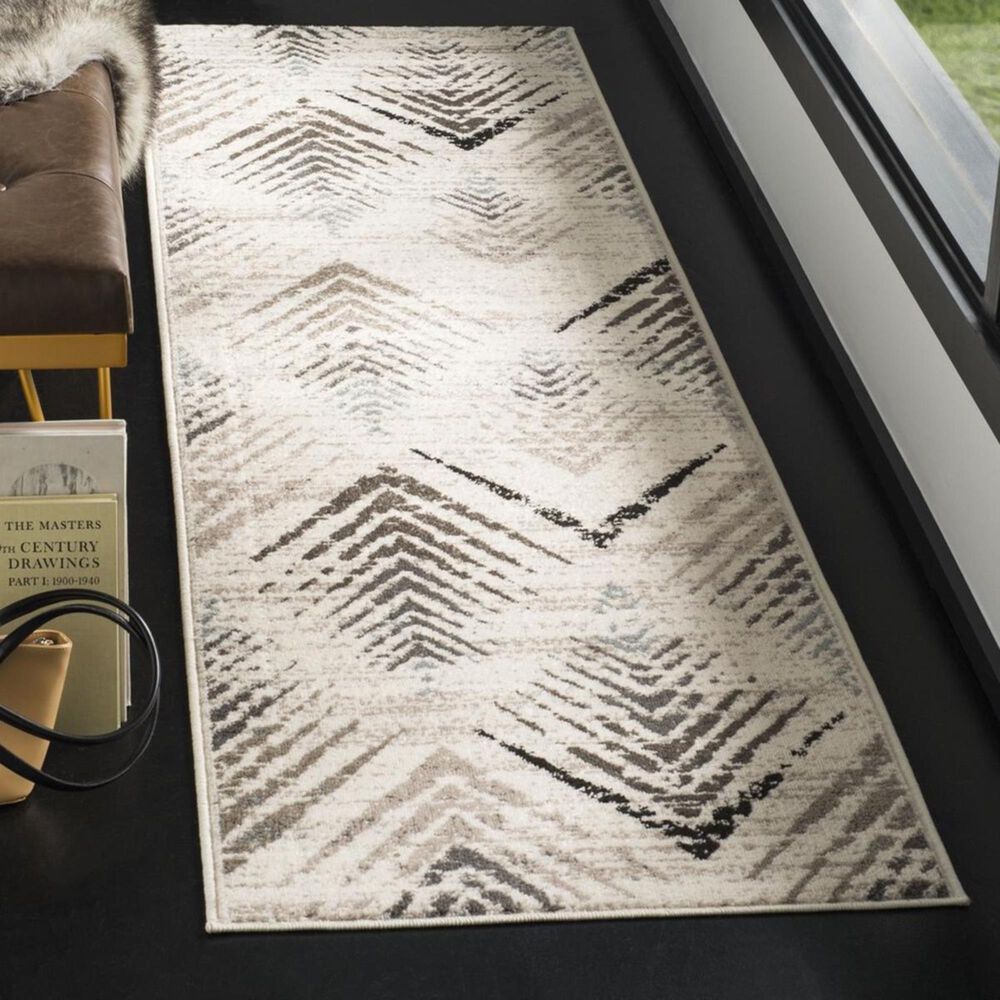 Safavieh Amsterdam AMS110A 2&#39;3&quot; x 8&#39; Cream and Beige Runner, , large