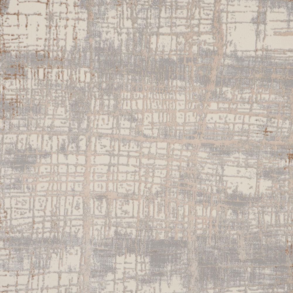 Nourison Rush 8&#39; Round Ivory and Taupe Area Rug, , large