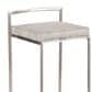 LumiSource Fuji 30" Stacker Bar Stool with Light Grey Cowboy Upholstery in Stainless Steel (Set of 2), , large