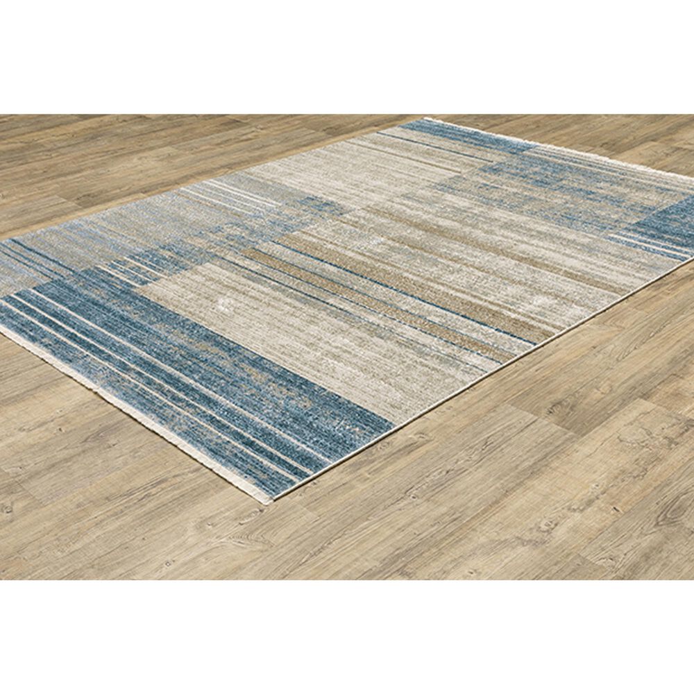 Oriental Weavers Bauer Geometric Lines 6&#39;7&quot; x 9&#39;6&quot; Blue Area Rug, , large