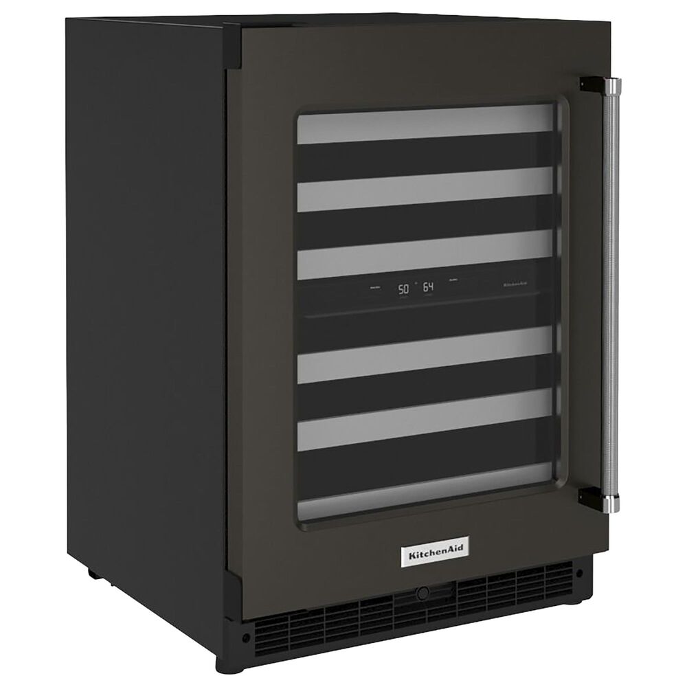 KitchenAid 24&quot; Undercounter Wine Cellar with Left Hinge, Metal-Front Racks in Black Stainless Steel, , large