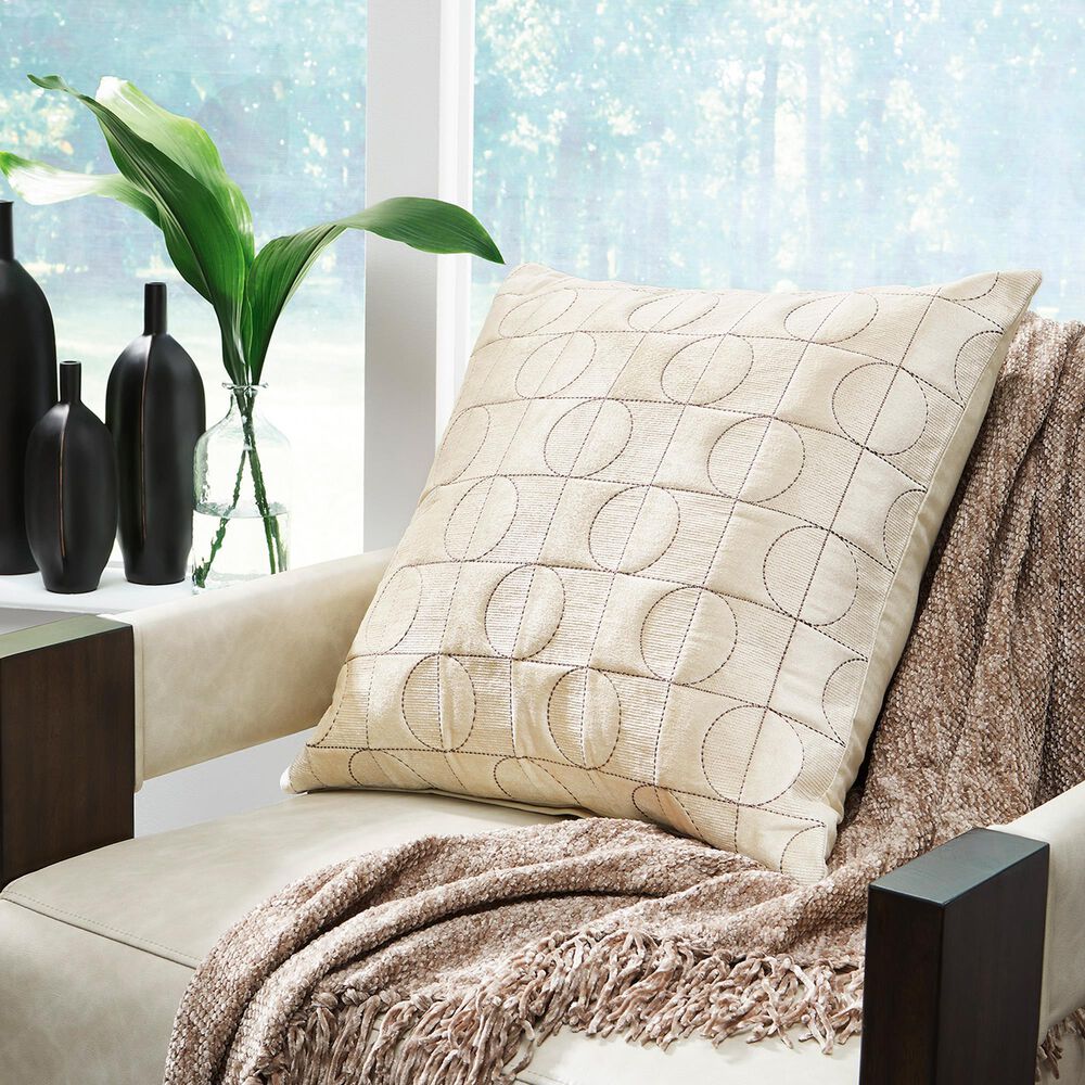 Ashley Kydner 22&quot; Square Throw Pillow in Beige, Brown and cream, , large