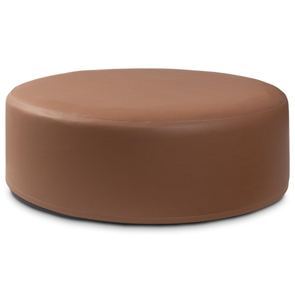 Jaxx Candler Round Ottoman in Walnut, , large