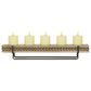 Maple and Jade Pillar 5-Plate Decorative Candelabra in Washed Brown and Matte Black, , large