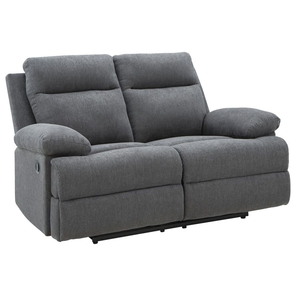 Ashley Side-Swipe Manual Reclining Loveseat in Charcoal, , large