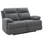Ashley Side-Swipe Manual Reclining Loveseat in Charcoal, , large