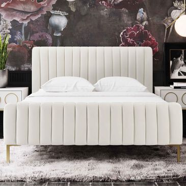 Tov Furniture Angela Full Platform Bed in Cream, , large