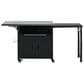Hearth and Haven Outdoor Kitchen Island Cart with Dual Expandable Stainless Steel Tabletops in Black, , large