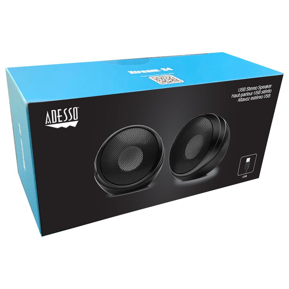 Adesso Xtream S4 2-Piece USB-Powered Desktop Computer Speaker with Dynamic Sound in Black, , large