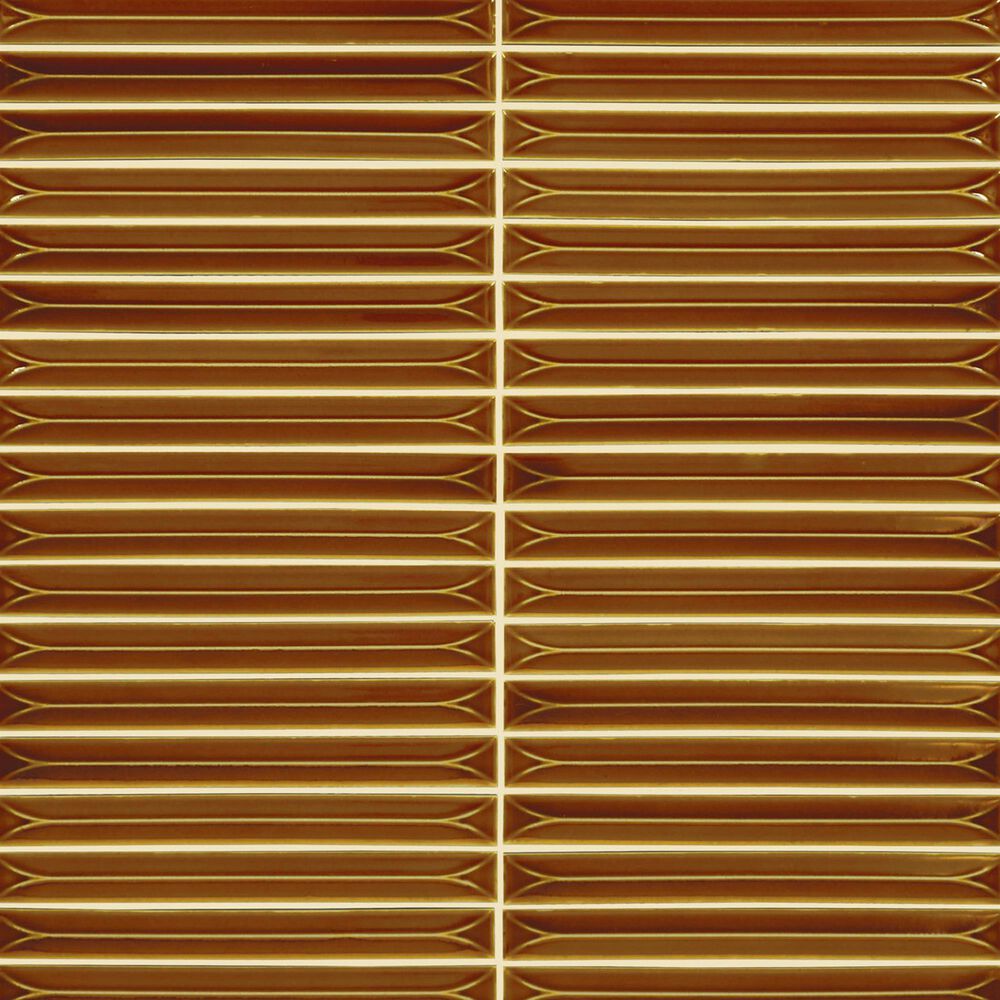 Dal-Tile Artefino Vintage Amber 2" Floret on 12" x 12" Porcelain Mosaic Sheet, , large