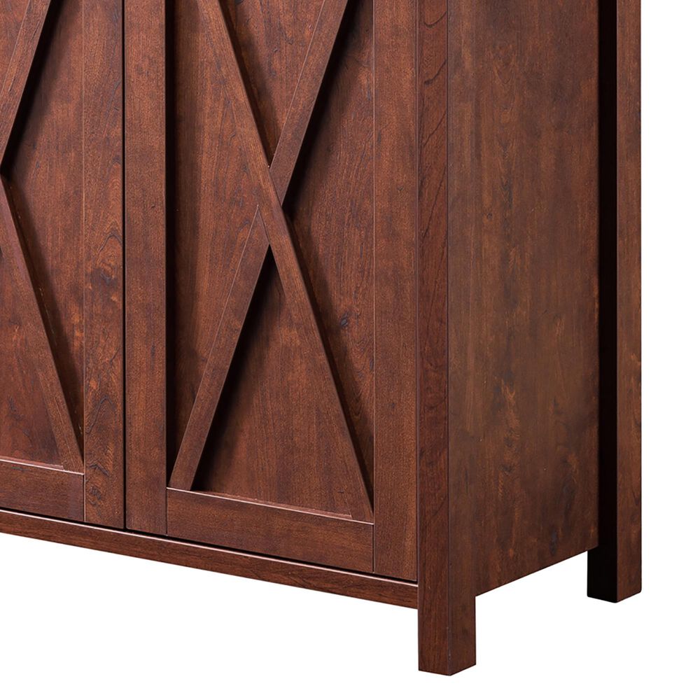 Furniture of America Plummer Kitchen Cabinet in Vintage Walnut, , large