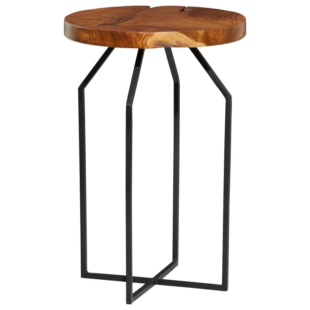 Uma Enterprises U-Shaped Legs Accent Table in Dark Brown and Black, , large