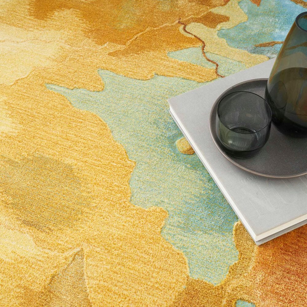 Nourison Prismatic 5&#39;6&quot; x 7&#39;5&quot; Gold and Multicolor Area Rug, , large