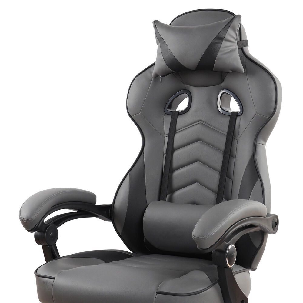 Rta Products Llc Fully Reclining Executive Office Chair with Footrest in Black and Grey, , large